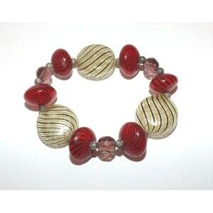 Vintage Venetian Murano Glass Bubbles Beaded Bracelet